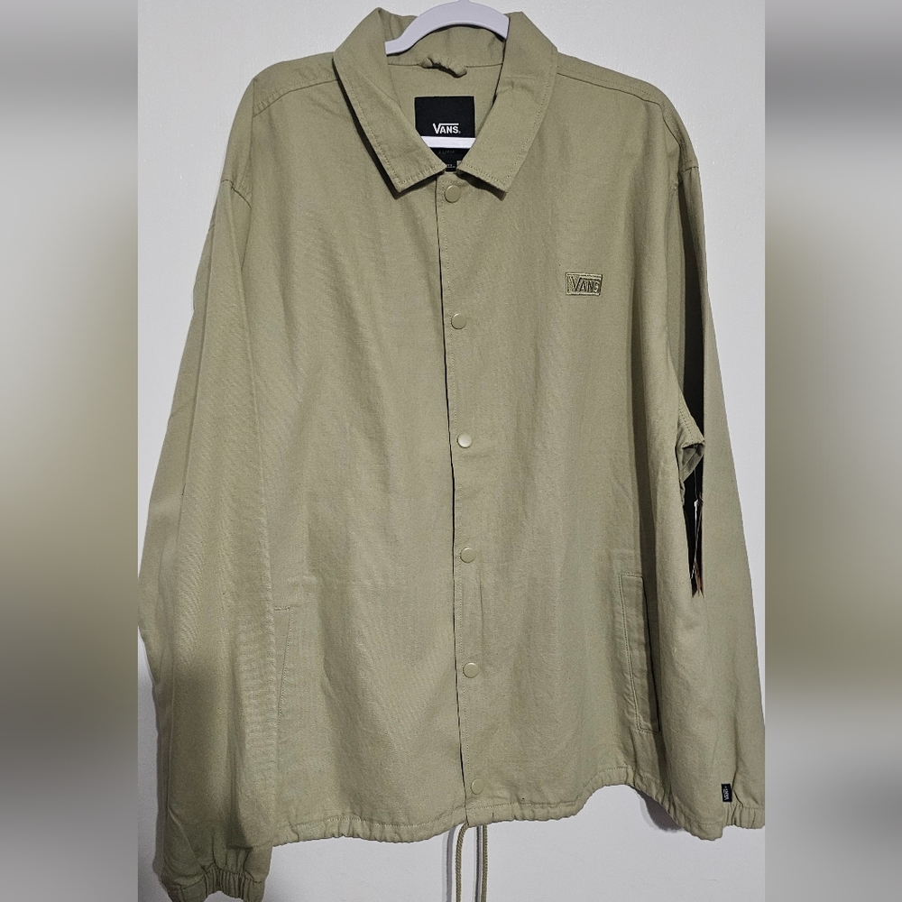 Vans Torrey Canvas Coaches Jacket Tan Mens Size XL NWT
